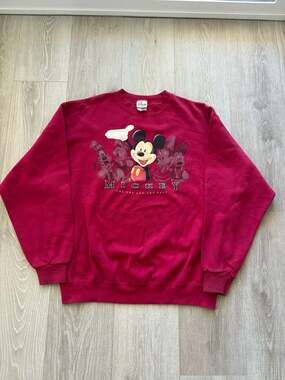 Disney Vintage 90s Character Graphic Red Crew Neck...